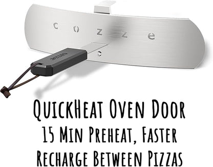 Cozze 13" Classic Portable Outdoor Pizza Oven - Fire & Stonebaked 13 Inch Pizzas in 60 Seconds - 28mbar Propane Gas Oven, Oven Door, Cordierite Pizza Stone, Built-in Thermometer, Gas Hose & Regulator