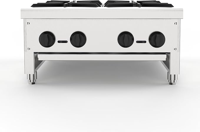 Stainless Steel Stoves,Portable Cooktop with 4 Burners–112,000 BTU,Comes with Conversion Kit for Both Propane & Natural Gas Cooktop Combo.Commercial Gas Stove for Restaurant & School Cafeteria.