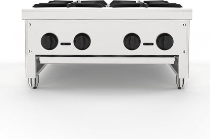 Stainless Steel Stoves,Portable Cooktop with 4 Burners–112,000 BTU,Comes with Conversion Kit for Both Propane & Natural Gas Cooktop Combo.Commercial Gas Stove for Restaurant & School Cafeteria.