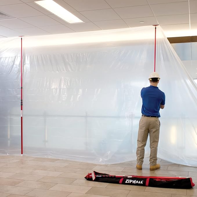 ZipWall 20' 2-Pack Spring-Loaded Poles for Dust Barriers for remodeling, renovation and repair work, KT20