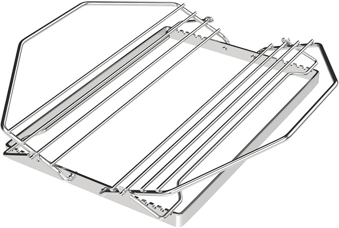 Adjustable Turkey Roasting Rack, V Shaped Chicken Roasting Rack for Ovens, Smokers, Grills, Baking Broiling Roasting Racks, Chrome Plated Meat Rack Fit Most Roasting Pans,1 Pack