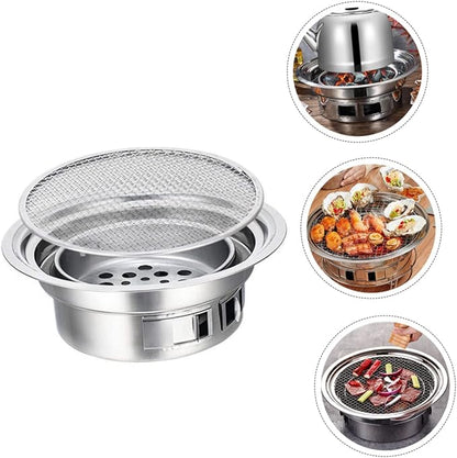 BESPORTBLE Portable Korean Charcoal Grill for Outdoor BBQ Stainless Steel Mini Grilling Stove Easy Setup for Camping and Picnics