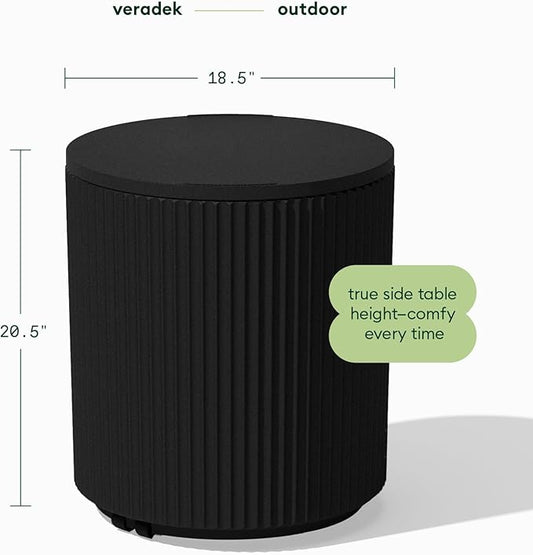 Veradek Outdoor Cooler Side Table - 2 in 1 - Designed for use as Outdoor Side Table, Patio Decor and Ice Chest