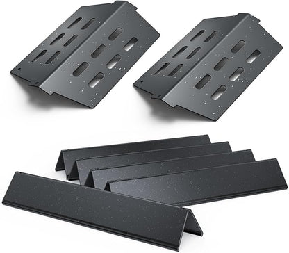Genesis Grill Parts for Weber Genesis 300 Series with Front Control Knob, Genesis E320 E330 S310 S320 S330, 17.5" Porcelain Steel Flavorizer Bars and Heat Deflectors Replacement for Weber 7620 7621