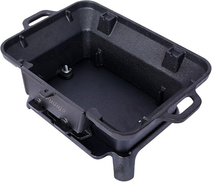 Cast Iron Charcoal Grill, Oval Small Portable Hibachi Grill with Grate for Outdoor Camping, Black