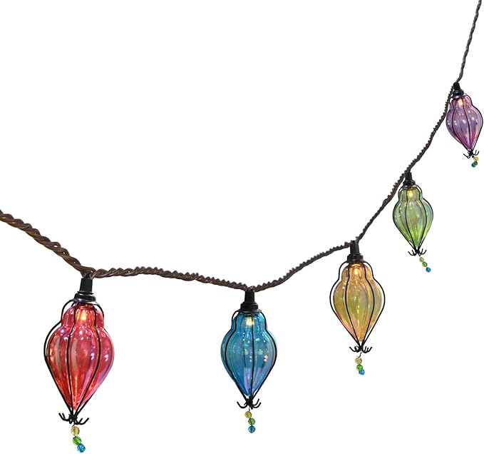 Vigdur Multicolor Flower String Lights, Decorative String Lights Plug in with 10 Bulbs Connectable, Indoor Outdoor Patio Light for Party Wedding Bedroom Bistro Cottagecore Decor