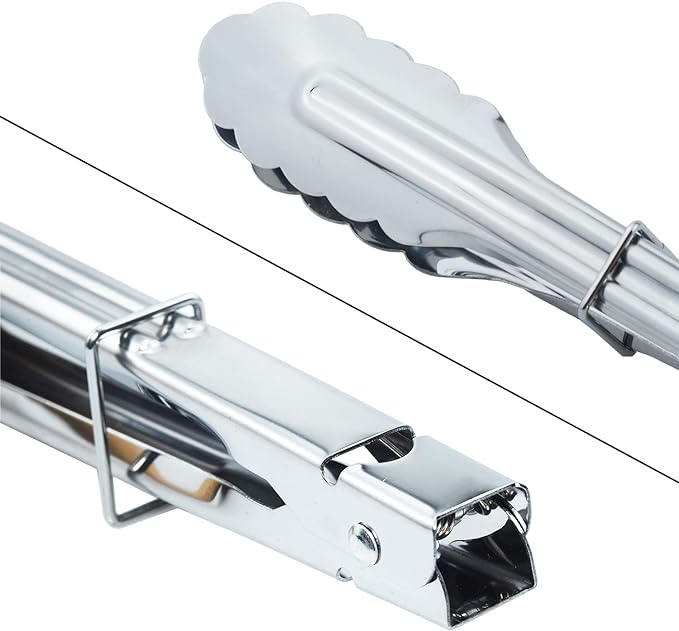 HINMAY Stainless Steel Serving Tongs Grilling Tongs for Cooking Camping Barbecue (12-Inch 3 Pieces)