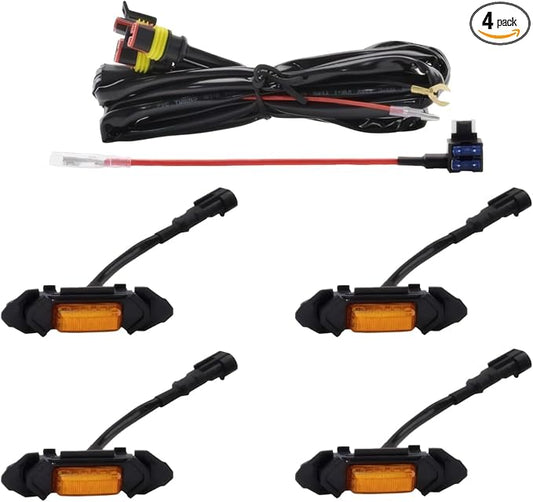 4 Pcs RAV4 Front Grille Lights, Amber LED Style Lights, ABS Grille Marker Lamps, No-Damage Easy Installation, Accessories for Toyota