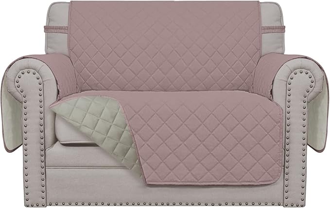 Easy-Going Reversible Couch Cover, Oversized Chair, Pink/Beige | Machine Washable Slipcover For Dogs, Water Resistant Furniture Mat For Living Room, Non-Slip Sofa Cover, Pet Friendly