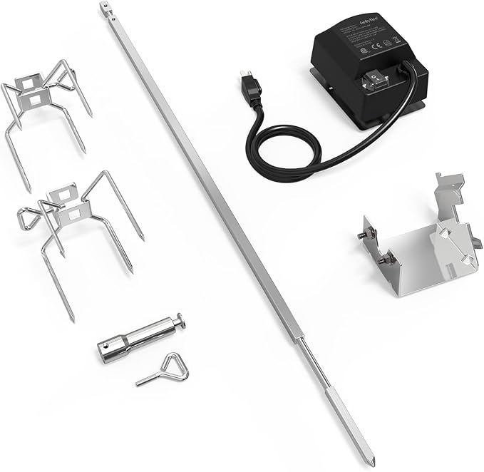 onlyfire 6014 Stainless Steel Rotisserie Kit for Weber 7614 Spirit 200/300 Series Grill, DO NOT FIT Spirit Series Grills Manufactured Since 2025