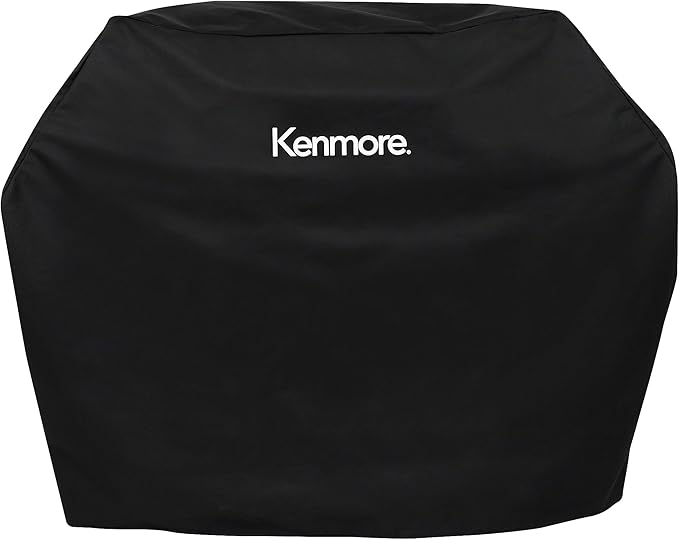 Kenmore 56-Inch Heavy-Duty Grill Cover for Outdoor BBQ Propane Gas Grills, Weather-Resistant, UV- and Fade-Resistant, Universal Fit Cover for 4-Burner Gas Grills, Black