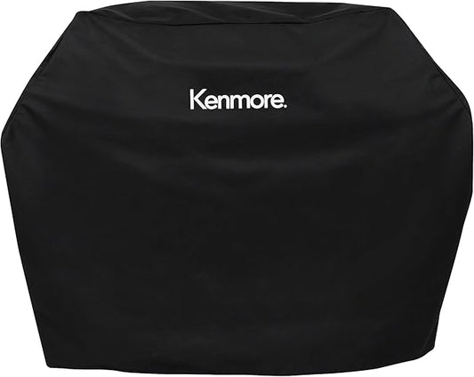 Kenmore 56-Inch Heavy-Duty Grill Cover for Outdoor BBQ Propane Gas Grills, Weather-Resistant, UV- and Fade-Resistant, Universal Fit Cover for 4-Burner Gas Grills, Black