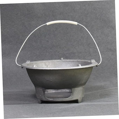 Wear-resistant Iron Bbq Stove Portable Grilling Heating for Outdoor Cooking Charcoal Grill for Camping Bbq Supplies Random Handle Color