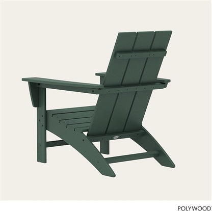 POLYWOOD Modern Adirondack Chair – All-Weather Outdoor Lawn Adirondack Chairs – HDPE, Fade-Resistant & Durable Outdoor Furniture – For Patio, Deck & Fire Pit Chairs – Green