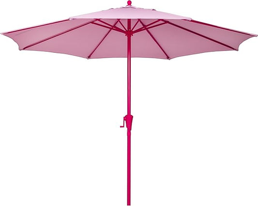 Sunnyglade 9FT Outdoor Patio Umbrella, Market Table Umbrella with 8 Sturdy Ribs and Crank System, Fade-resistant & Waterproof for Garden Backyard Poolside Deck