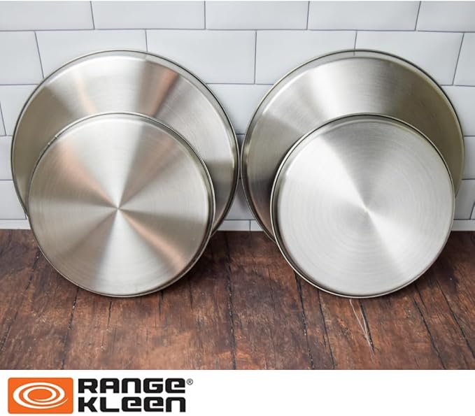 Range Kleen 550 Stainless Steel Round Burner Kovers, Set of 4