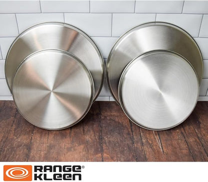 Range Kleen 550 Stainless Steel Round Burner Kovers, Set of 4