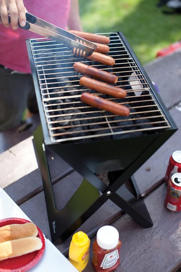 PICNIC TIME NCAA Colorado Buffaloes X-Grill Portable Grill - Camping Grill - Small Charcoal Grill for Tailgating