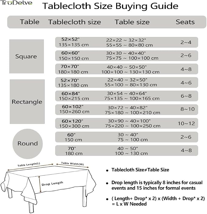 TruDelve Cotton Square Tablecloth 70 x 70 Blue Fabric Farmhouse Cloth Tablecloths Outdoor Table Cloth for Picnic Table Cover (Blue,70"x70",Square)