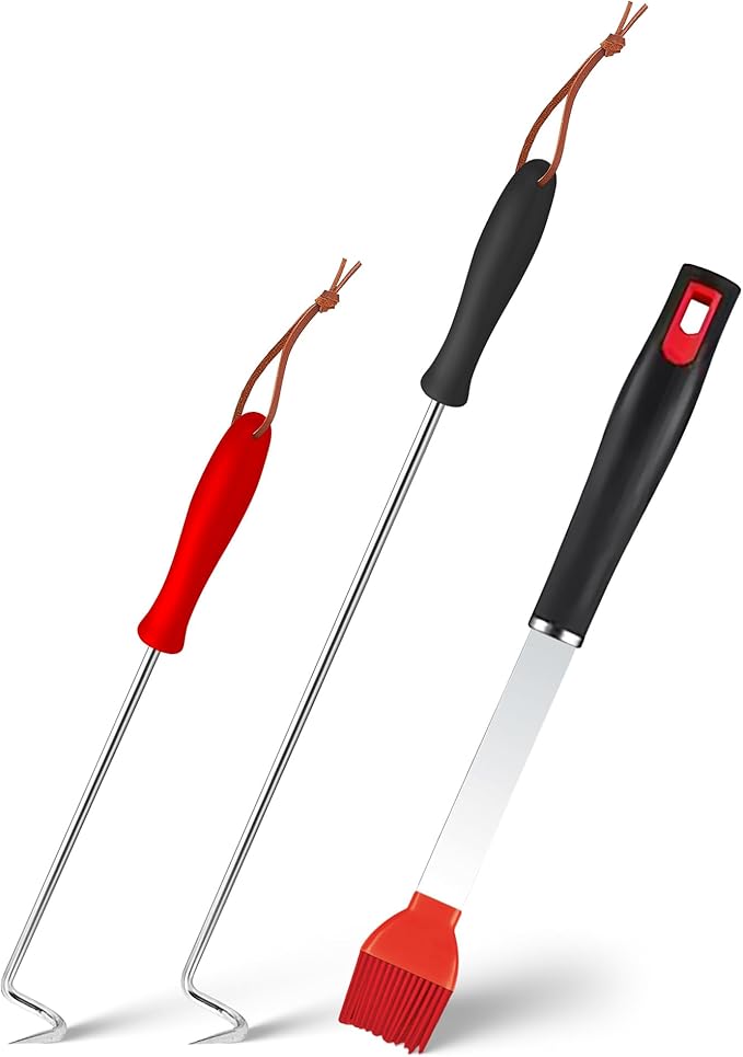 Grill Spatula Set 3-Piece, Stainless Steel BBQ Turner with Silicone Basting Brush – Heavy Duty Grilling Tools for Outdoor Barbecue, Burgers, Steaks, Fish