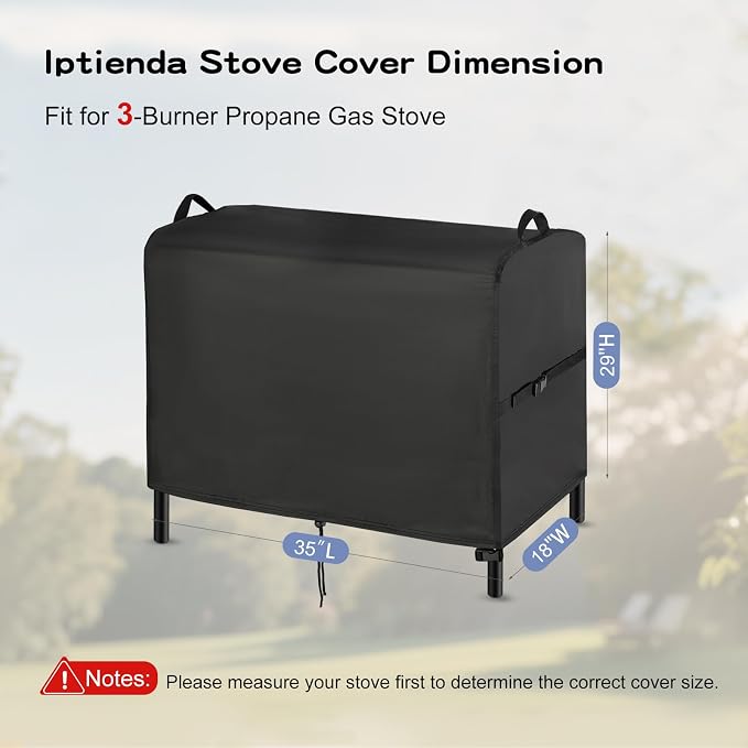 Stove Cover for VIVOHOME 3 Burner Propane Gas Stove-35x18x29in | 35inch Outdoor Stove Covers Waterproof for Rovsun 3 Burners 3-Burner Stove,Grill Cover for Bestfire Camping Stoves