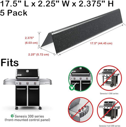 Uniflasy Grill Parts for Weber Genesis Flavorizer Bars for Genesis 300 Series, 17.5" Porcelain Steel for Weber Genesis Grill Parts Heat Plates, Replacement 7620 7621 for E310 E320 E330 S310 S320 S330