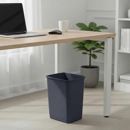Superio 4.5 Gallon Plastic Trash Can, Waste Bin for Home, Kitchen, Office, Bedroom, Bathroom- 18 Qt (4 Pack, Dark Grey)