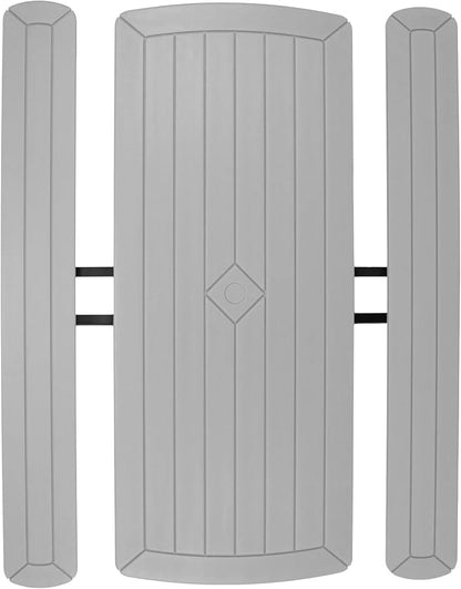 OEF Furnishings Heavy Duty Blow Molded Folding Picnic Table- Light Speckled Grey, Black Frame