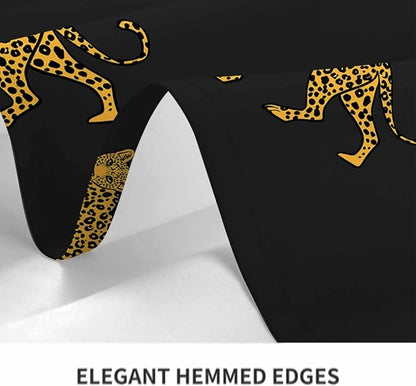 TKS MITLAN Wild Leopard Tablecloth Decor African Animal Lively Jump Cartoon Fun Wildlife Repeat Table Cloth Dining Room Kitchen Table Cover 60" X 84" Oblong/Rectangle