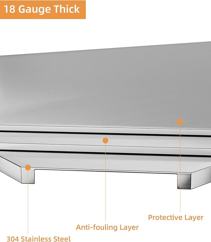 26" W X 24" H BBQ Access Door, Outdoor Kitchen Double Doors with Recessed Handle and Vents, Thickened 304 Stainless Steel Outdoor Kitchen Accessories Door for Indoor, Outdoor, Silver