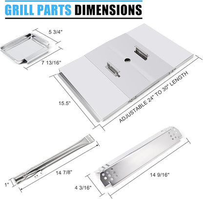 Replacement Parts for Nexgrill 720-0830H 720-0783E 720-0783EH, Grill Heat Plates & Burner Tubes & Igniter & Drip Pan Grease Tray for Home Depot Nexgrill 4 Burner 720-0830H