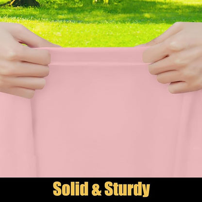 Smiry Rectangle Picnic Table Cloth, Waterproof Elastic Fitted Tablecloths for 8 Foot Tables, Washable Polyester Table Cover for Camping, Indoor and Outdoor (Baby Pink, 30"x96")