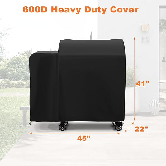 Grill Cover for Deck Boss 590 & RT-590 Wood Pellet Grill, Heavy Duty Waterproof UV Resistant Offset Smoker Cover for Rec Tec RT-590 Grill, Outdoor BBQ Cover