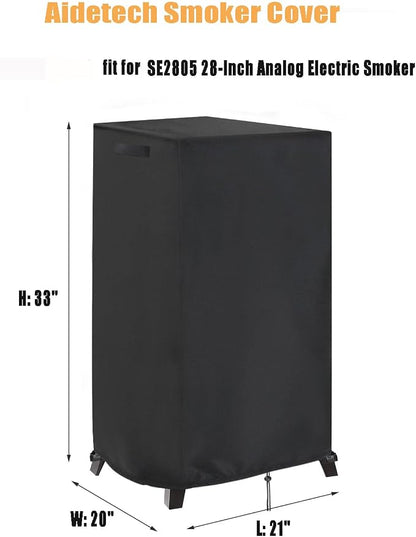 Smoker Cover for Royal-Gourme-t 28-Inch Smoker | Analog Electric Smoker Cover Waterproof Outdoor BBQ Cover - 21" L x 20" W x 33" H