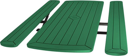 OEF Furnishings Heavy Duty Blow Molded Folding Picnic Table - Green, Black Frame
