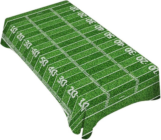 American Football Field Decorative Rectangle Tablecloth Green Grass Soccer Field with Numbers Polyester Table Cloth Kitchen Cover for Dining BBQ Picnic Coffee Table 60 x 84 Inch 6-8 Seats