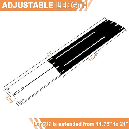 KEESHA 11.75" to 21" Adjustable Porcelain Steel Heat Plate Shield, Flavorizer Bar, Burner Cover, Flame Tamer for Gas Grill, Grill Replacement Parts, 4 Packs