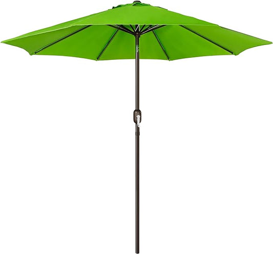 Blissun 9' Outdoor Patio Umbrella, Outdoor Table Umbrella, Yard Umbrella, Market Umbrella with 8 Sturdy Ribs, Push Button Tilt and Crank