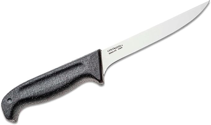 Cold Steel Commercial Series 6" Flexible German 4116 Stainless Steel Fixed Blade Narrow Straight Back Game & Fish Processing Cutting Boning Knife with Ergonomic Kray-Ex Handle