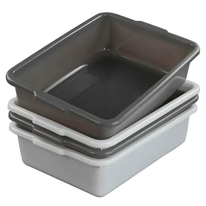 Teyyvn Plastic Bus/Utility Box, Commercial Wash Basin Tote Box, 4-Pack