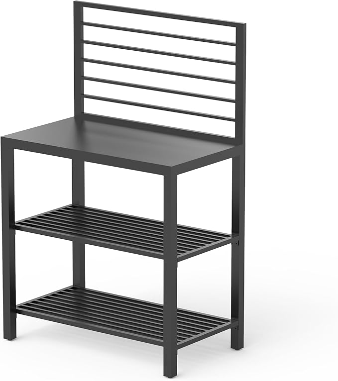 Domi Outdoor Kitchen Island with Storage, Aluminum Kitchen Storage Island Kitchen Food Prep Table with Double Storage Rack, Freestanding Bar Center with Protective Cover Indoor Outdoor