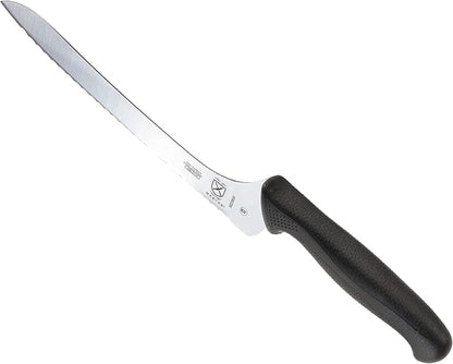 Mercer Culinary M23890 Millennia Black Handle, 9-Inch Offset Wavy Edge, Bread Knife