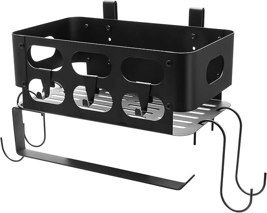 Storage Bin for Traeger Grills with Hooks and Paper Towel Holder for Traeger Pro 22/34/780/575, Ironwood 650/885, Eastwood 22/34, for Pit Boss, for Z Grill and Others