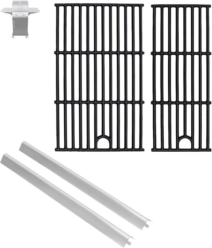 17" Grill Grate and Heat Plate for Charbroil Performance 2-Burner 463630021 | G426-0004-W1 G426-0005-W1 Cooking Grate for Charbroil 463630021 463660421 463630422 463660021, Heavy-duty Cast Iron