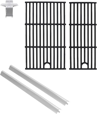 17" Grill Grate and Heat Plate for Charbroil Performance 2-Burner 463630021 | G426-0004-W1 G426-0005-W1 Cooking Grate for Charbroil 463630021 463660421 463630422 463660021, Heavy-duty Cast Iron