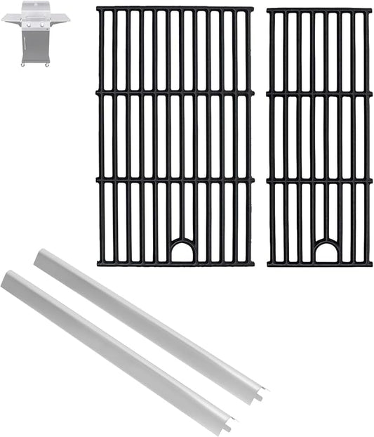 17" Grill Grate and Heat Plate for Charbroil Performance 2-Burner 463630021 | G426-0004-W1 G426-0005-W1 Cooking Grate for Charbroil 463630021 463660421 463630422 463660021, Heavy-duty Cast Iron