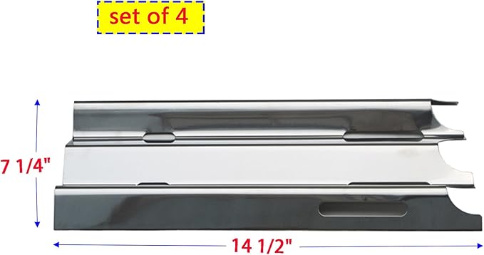 Parts Kit DG207 Replacement for select Vermont Castings grills, 17" Burner 4pcs, 14 1/2" x 7 1/4" Heat Plates 4pcs, set of 3 Cooking Grill Grids, 16 7/16" x 9 1/16" each grid