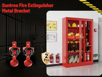 2 Pack Fire Extinguisher Mount for 2.5LB, Heavy Duty Quick Release Metal Wall Mount Bracket, Mini Holder for 2.5 Pound Extinguishers