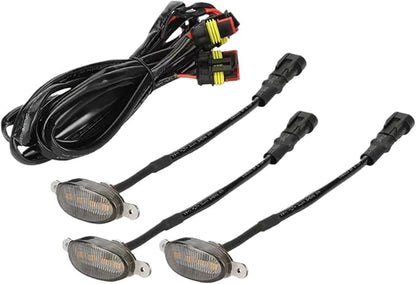Car Front Grille Lights All-Weather Exterior Decoration | Bright Yellow LED Lights for Car Front for Camping, Travel, Commuting Urban Road Short Outings Adventures