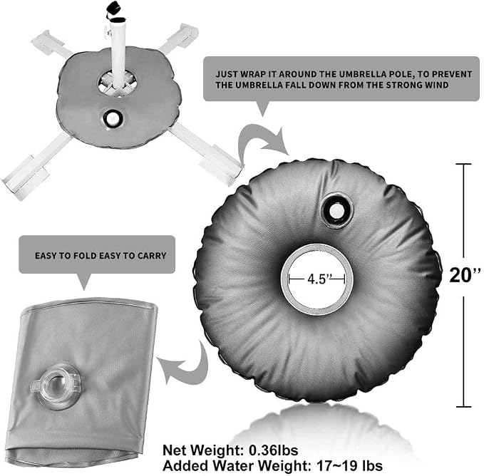 Foldable Portable Beach Umbrella Stand - Portable Patio Umbrella Base Holder, Outdoor Sunshade Anchor, with Weight Bag for Stadium, Courtyard, Garden, Beach, Grass